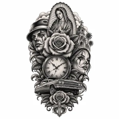Chicano tattoo style example